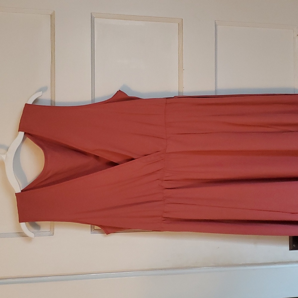 Long dusty pink dress